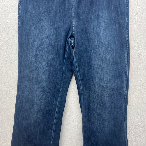 Soft Surroundings Pull On Elastic Waist Dark Wash Womens Pants Jeans Size Medium - Picture 4 of 13